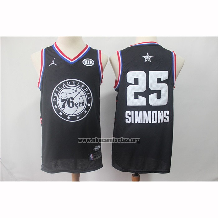Camiseta All Star 2019 Philadelphia 76ers Ben Simmons NO 25 Negro